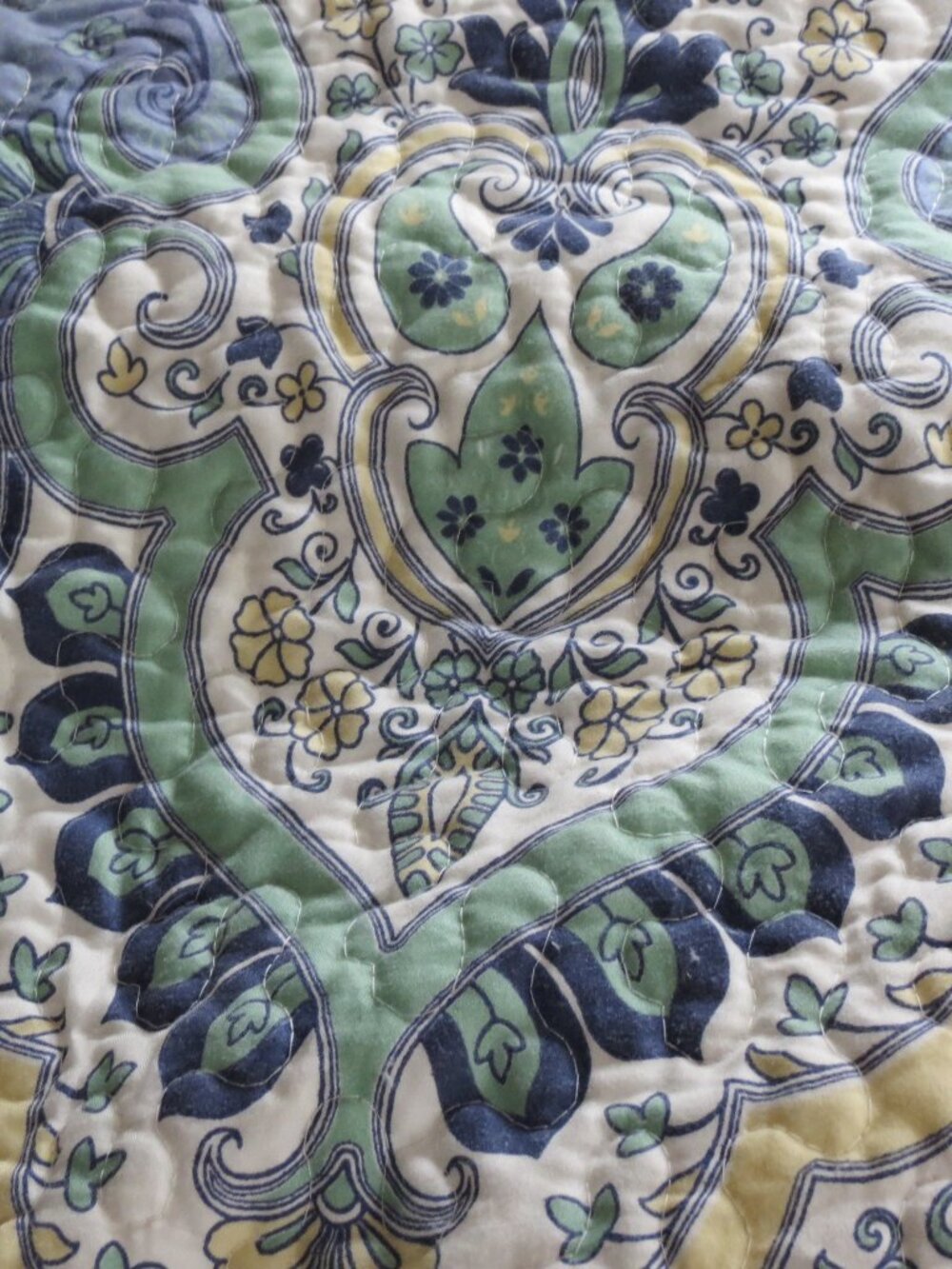 Paisley Blue Quilted (2) Shams Standard Size
